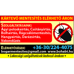 KÁRTEVŐ MENTESÍTÉS - ROVARIRTÁS – kép